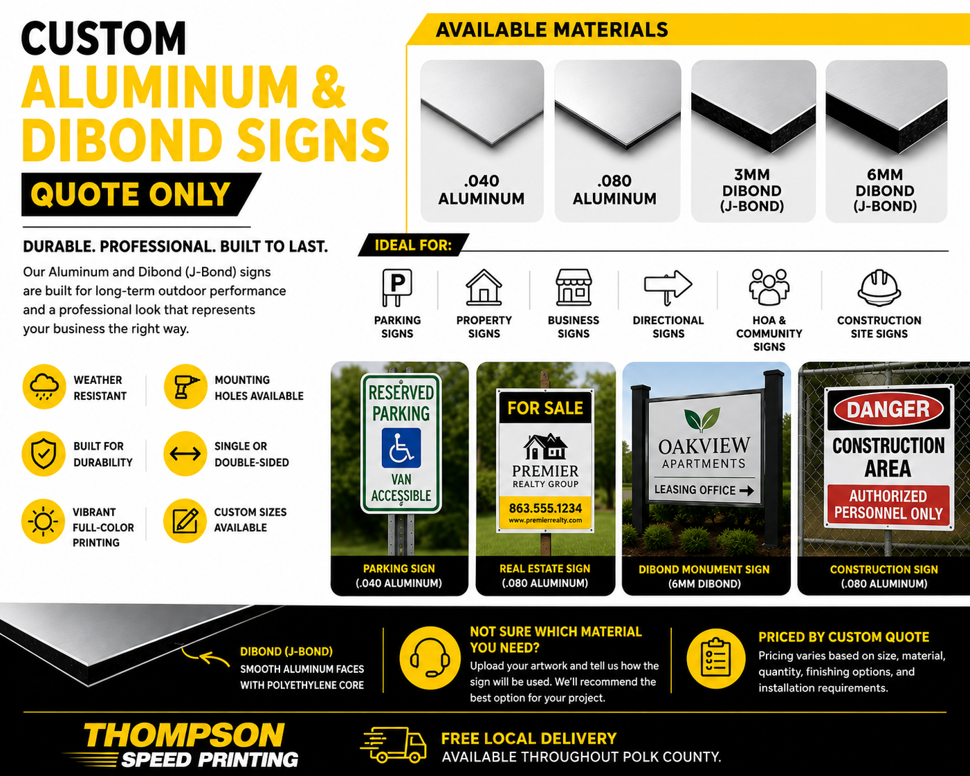 Custom Aluminum & Dibond Signs