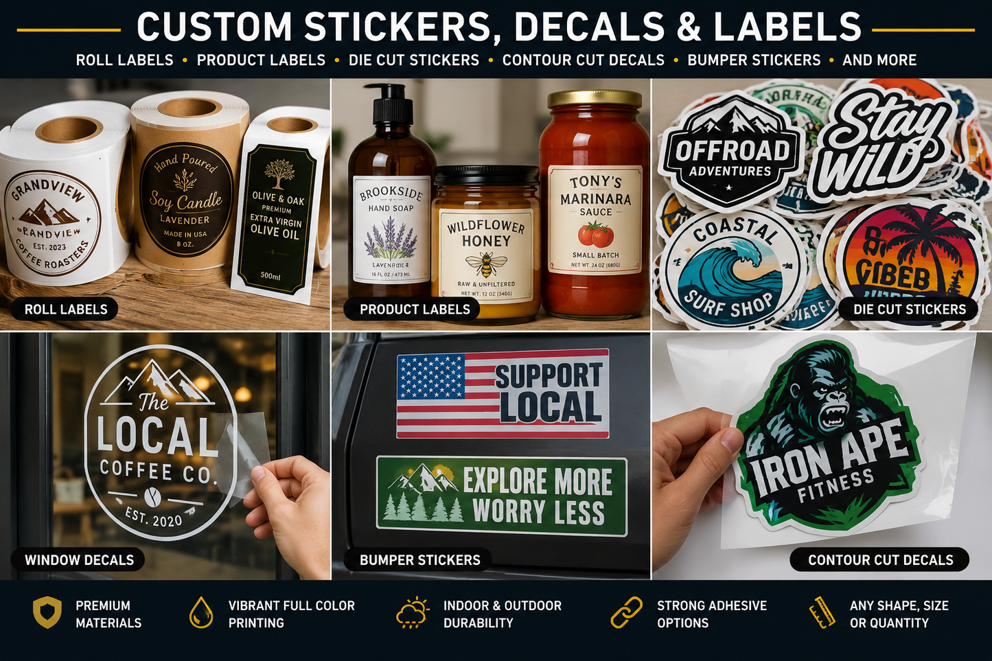 Custom Stickers, Decals & Labels